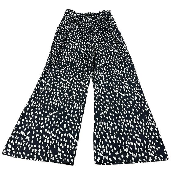LULUS Black White Dotted Patterned Paperbag Pants Women's Size Small Flowy Boho - Picture 6 of 7